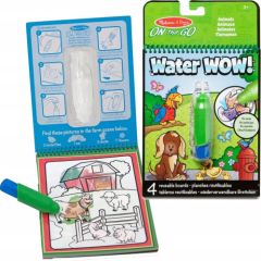 MELISSA & DOUG Water Wow! Ūdens krāsojamā grāmata – Dzīvnieki Radošās rotaļlietas
