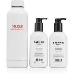 Balmain Set Professionnel: Argan Oil, Hair Shampoo, Moisturizing, 300 ml + Hair Conditioner, For Moisturizing, 300 ml + Muse Du Printemps, Steel Water Bottle, White For Women Духи и косметика