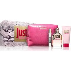 Roberto Cavalli Just Cavalli Dárková sada EDT 75 ml, tělové mléko 100 ml, miniaturka EDT 15 ml a kosmetická taška 75ml Dāvanu komplekti