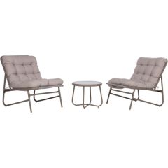 Garden furniture set JIVE table and 2 chairs, taupe Jaunumi -Dārzam