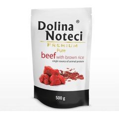 Dolina Noteci Dolina Noteci Pies Pure, wołowina z brązowym ryżem saszetka 500g Suņu barība