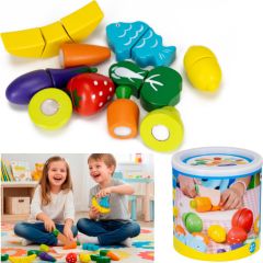 Koka rotaļu komplekts - augļu un dārzeņu “griešanas” spēle Springos KG0058 Interaktīvās rotaļlietas