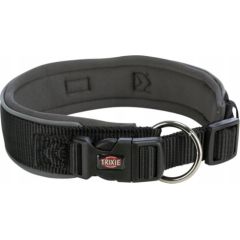 Trixie Premium obroża dla psa czarna/grafitowa S–M: 33–42 cm/35 mm taśma parciana szeroka Citas preces