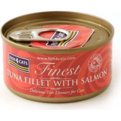 Fish4dogs FISH4CATS  Tuna fillet with salmon - wet cat food - 70g Kaķu konservi