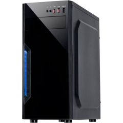Chassis INTER-TECH B-42 Black Midi Tower, ATX, 2xUSB2.0, Blue LED strip, PSU optional Корпуса