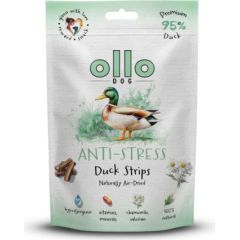 OLLO Air-Dried Anti-Stress Duck strips - dog treat - 80g Suņu barība