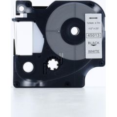 CompatibleDymo S0720530 D1 45013 Tape 12mm x 7m Black on White Lāzerprinteru izejmateriāli