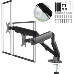 Maclean 2 monitor mount, gas spring, 17"-32", 2-10kg, black, MC-134 TV un monitoru stiprinājumi, kronšteini