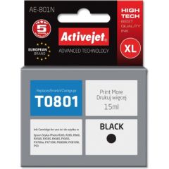 Activejet AE-801N ink (replacement for Epson T0801; Supreme; 15 ml; black) Tintes printeru izejmateriāli