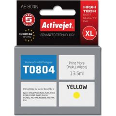 Activejet AE-804N ink (replacement for Epson T0804; Supreme; 13,5 ml; yellow) Tintes printeru izejmateriāli