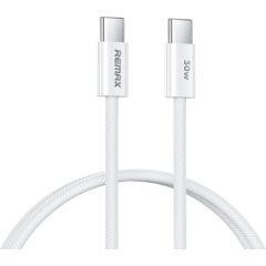 USB cable Remax RC-C010 USB-C to USB-C 30W 1.0m white Data USB kabeļi