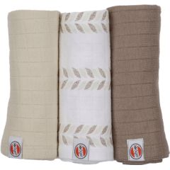 Lodger Swadler Solid Matcha kokvilnas autiņš, Birch, 70x70 cm, 3gab. - SWM 093 Kokvilnas autiņi, klipši