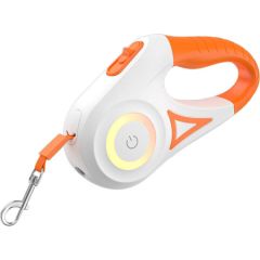 Rojeco Dog Automatic Leash LED 5 m (white and orange) Citas preces