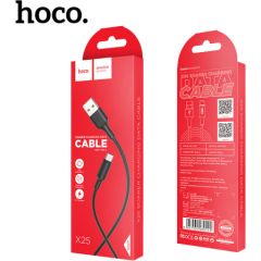 USB cable Hoco X25 Type-C 1.0m black Data USB kabeļi