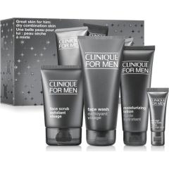 CLINIQUE_SET For Men Great Skin Essentials żel do mycia twarzy 200ml + peeling do twarzy 100ml + przeciwstarzeniowy krem pod oczy 15ml + emulsja nawilżająca do twarzy 100ml Smaržas - NESAKĀRTOTS