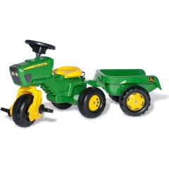 Rolly Toys 052769 Traktor Rolly-Kid John Deere 3-Kołowy z Przyczepą Jaunumi, Bērnu preces