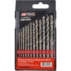 Metāla urbis AWTools AW41201; HSS-G; 1,5-6,5 mm; 13 gab. Piederumi urbjiem