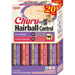 INABA Churu Hairball control Tuna and chicken recipe - cat treats - 20x14g Kaķu sausā barība