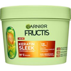 Garnier Fructis Keratin Sleek Mask - Maska pro suché a krepaté vlasy 370ml Matu kopšana