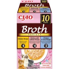 INABA CAT CIAO BROTH CHICKEN,SALMON,TUNA 10x40g Kaķu konservi