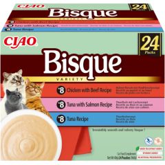 INABA CAT CIAO BISQUE TUNA,BEEF,CHICK 24x40g Kaķu konservi