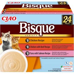 INABA CAT CIAO BISQUE CHICKEN,B EEF,FISH 24x40g Kaķu konservi