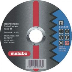 Abrazīvais griešanas disks Metabo; 125x1 mm metālam Dažādi diski