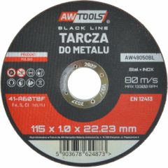 Abrazīvais griešanas disks AWTools AW49050BL; 115x1 mm metālam Dažādi diski