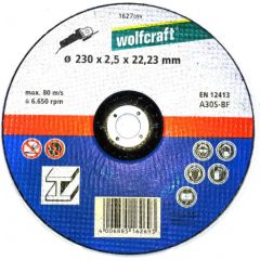 Abrazīvais griešanas disks Wolfcraft 1627099; 230x2,5 mm metālam Dažādi diski