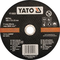 Abrazīvais griešanas disks Yato YT-5925; 180x1,5x22 mm Dažādi diski