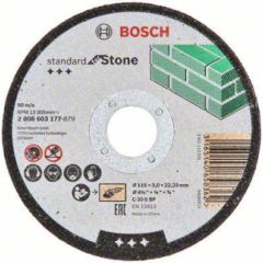 Abrazīvais griešanas disks Bosch Standard for Stone 2608603177; 115x22,23 mm Dažādi diski