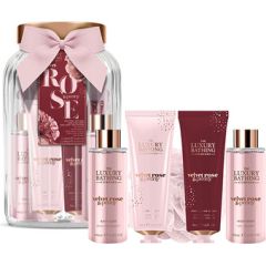 Uniquee Luxury Velvet Rose Dárková sada ve skleněné dóze ( Růže & Pivoňka ) Smaržas - NESAKĀRTOTS