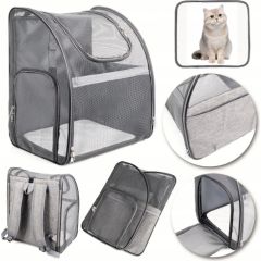 Promis PLECAK TRANSPORTER TORBA DLA KOTA PSA Z SIATKI W PEŁNI WENTYLOWANY SKŁADANY Suņu un kaķu transport somas