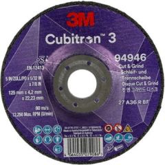 Griešanas un rupjapstrādes disks 3M Cubitron 3 A36 R BF; 125x4,2 mm Dažādi diski