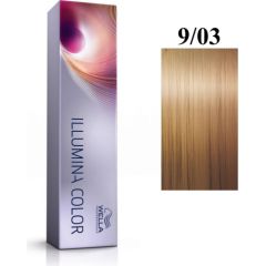 Wella Professionals Illumina Color Permanent Hair Dye 9/03 Bright Blonde Natural Golden 60ml Matu kopšana