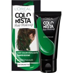 L'Oreal Paris Colorista Hair Makeup Semi-Permanent Hair Dye #GREENHAIR 30ml Matu kopšana