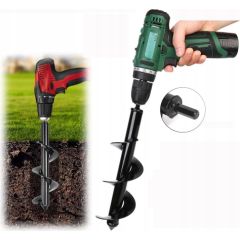 Geko WIERTŁO DO GLEBY 10x80cm /SILVER Zemes un ledus urbji