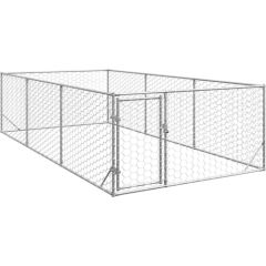 vidaXL Zewnętrzna buda dla psa z drzwiami 2x4x1 m Stal ocynkowana Guļvieta mājdzīvniekiem