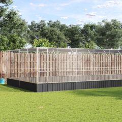 vidaXL Woliera z przedłużeniem, srebrna, 832x414x212 cm, stal Putniem 