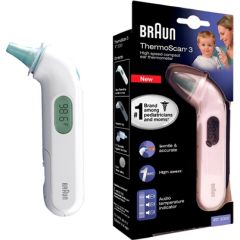 Braun Thermoscan 3 Infrared Ear Thermometer IRT3030 Memory function, Measurement time 1 s, White
