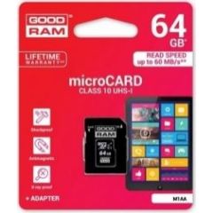 Atmiņas karte Goodram 64GB microSDHC class 10 UHS I + adapter