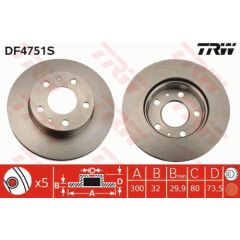 TRW Bremžu disks DF4751S