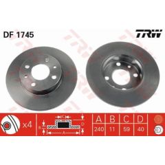 TRW Bremžu disks DF1745