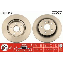 TRW Bremžu disks DF6112