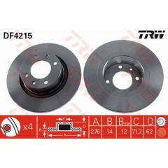 TRW Bremžu disks DF4215