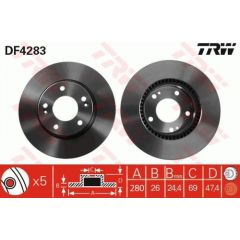 TRW Bremžu disks DF4283