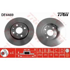 TRW Bremžu disks DF4469