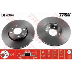 TRW Bremžu disks DF4364