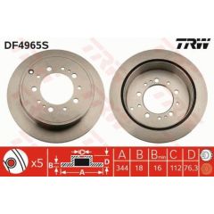 TRW Bremžu disks DF4965S