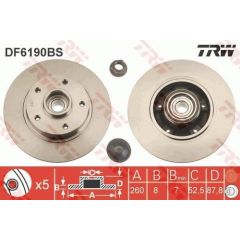 TRW Bremžu disks DF6190BS
